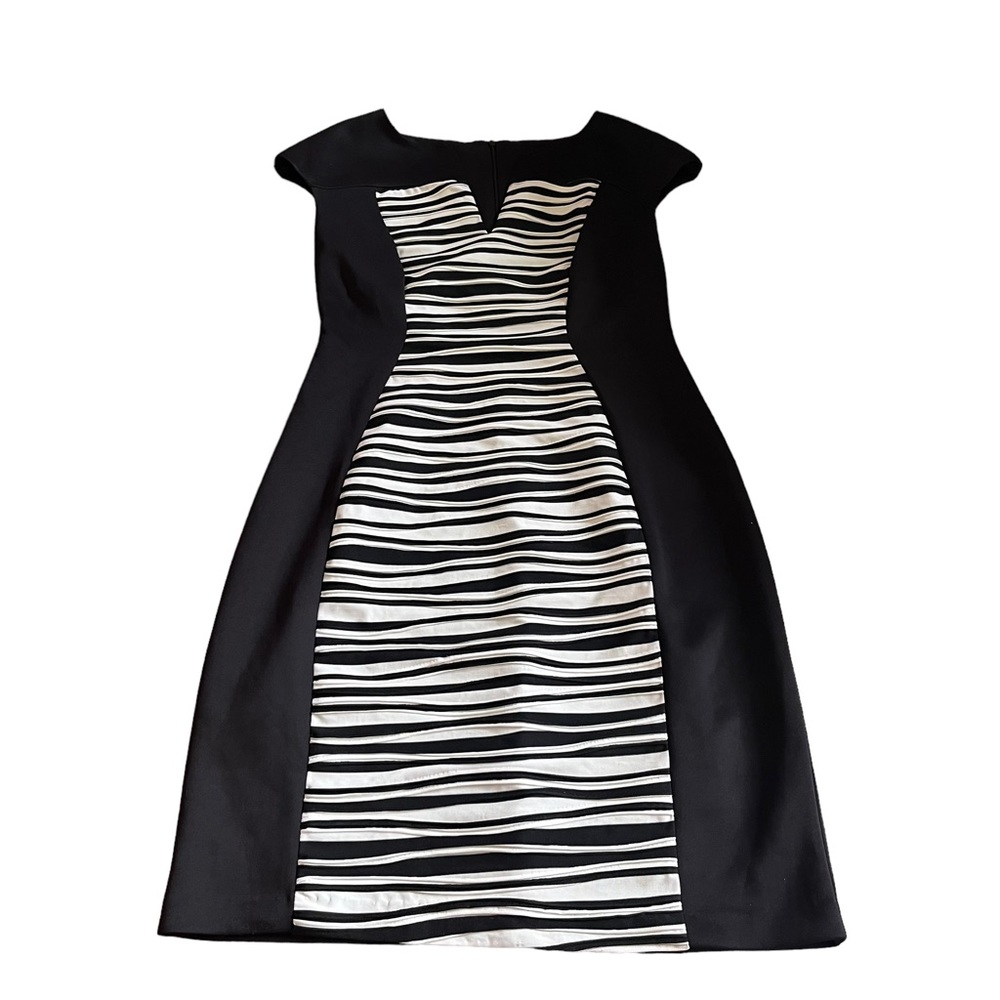Connected apparel black and white dress
